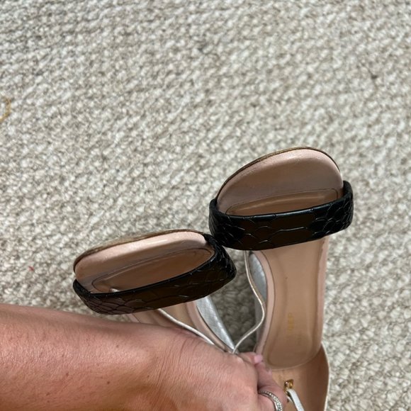 Kurt Geiger black strappy snake print heels size 40.5 - Picture 8 of 9